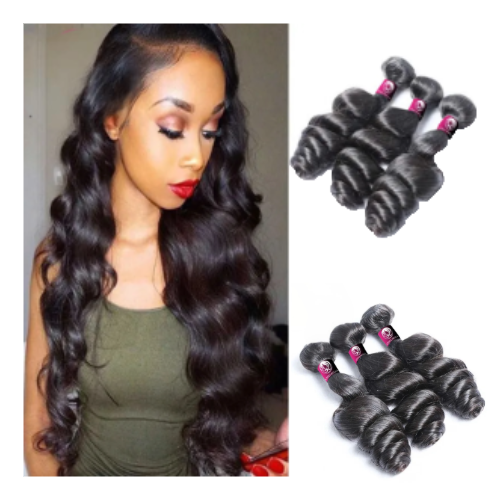 Tissage Cheveux Brésiliens Loose Wave 100% Cheveux Naturels