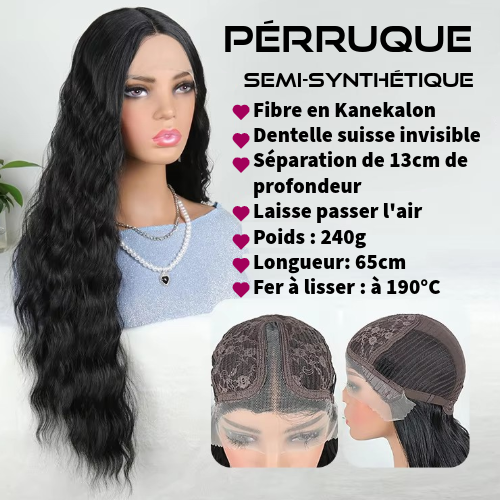 Perruque Deep Wave Semi Naturelle 65cm - Morgane