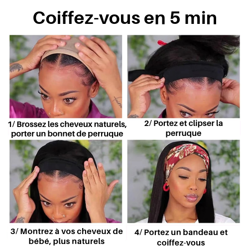 Perruque Bandeau WATTER WAVE 100% Cheveux Naturels - Sidorelle