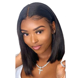 Perruque Courte Lisses 100% Cheveux Naturels - Falya