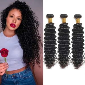 Tissage Cheveux Brésiliens Deep Wave 100% Cheveux Naturels