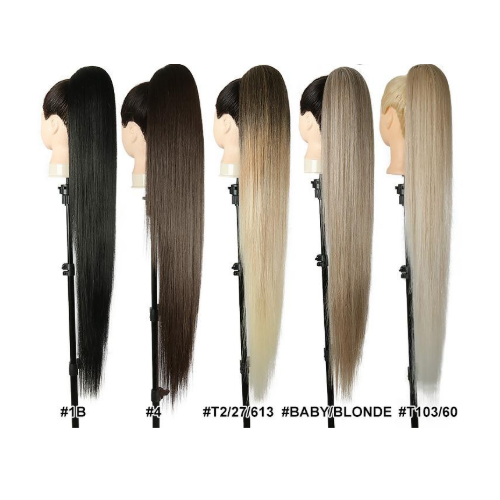 Postiche Queue de cheval Lisse Semi Naturel 90cm- Paula (6 couleurs)