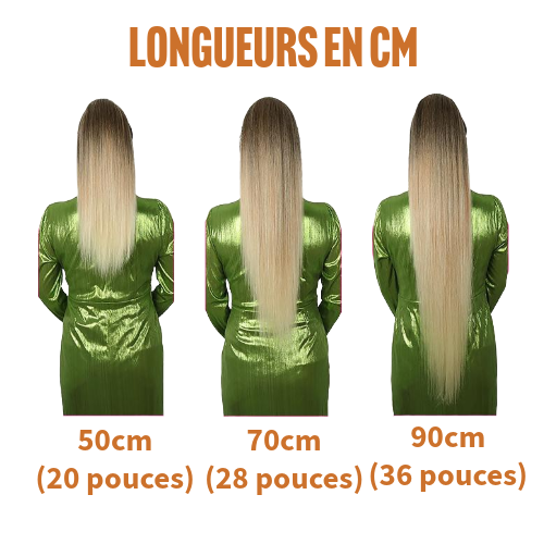 Postiche Queue de cheval Lisse Semi Naturel 90cm- Paula (6 couleurs)
