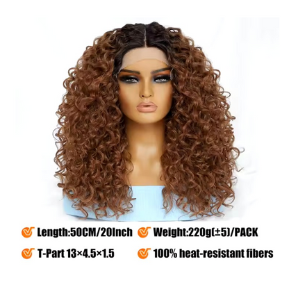 Perruque Bouclée Volume Effet Sensationnel Synthétique 50cm #1B - Betty