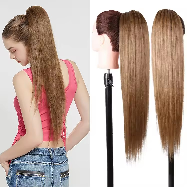 Postiche Queue de cheval Lisse Semi Naturel 70cm - Paloma (17 couleurs)