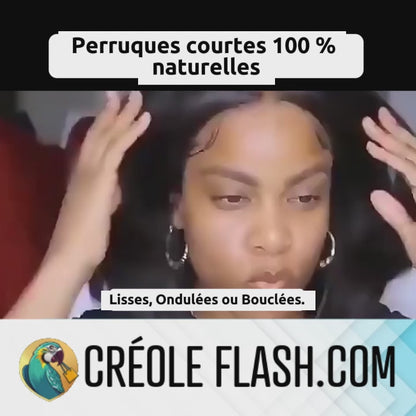 Perruque Courte Lisses 100% Cheveux Naturels - Falya
